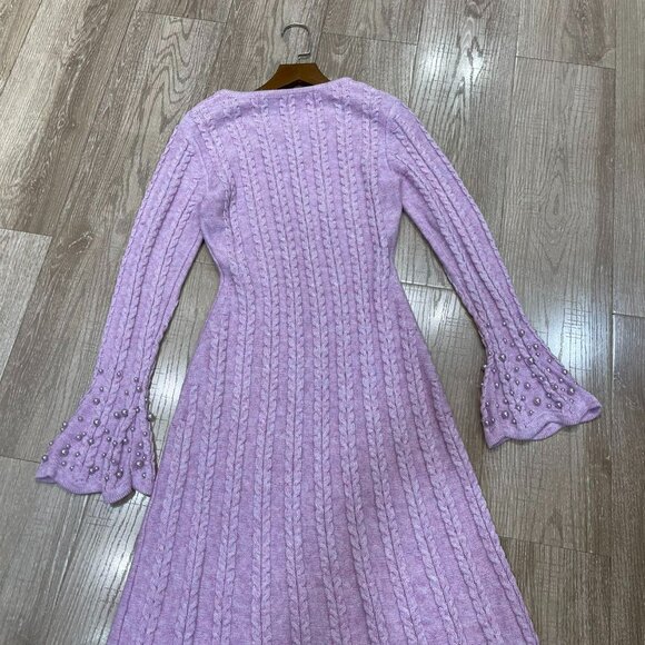 SANDRO Bell-Sleeve Beaded Dress - Picture 5 of 7